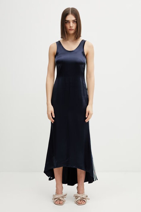 Off-White sukienka bieliźniana gładka z wiskozą granatowa 2DB56NS26FAB001