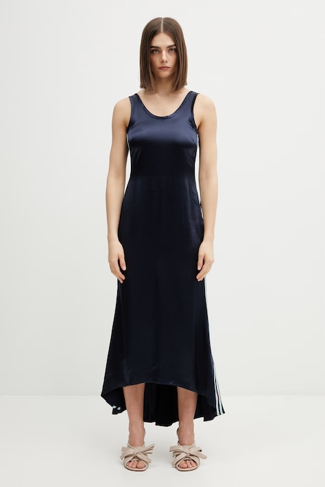 Off-White vestito lingerie liscio con viscosa blu navy 2DB56NS26FAB001