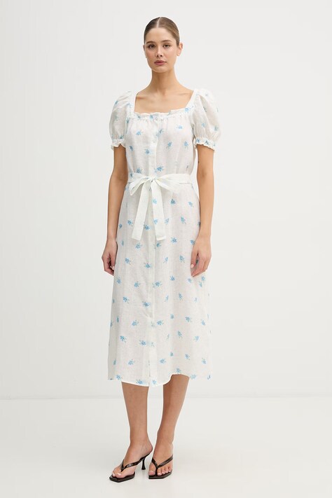 The Sleeper sukienka letnia lniana biała BRDR01F103N