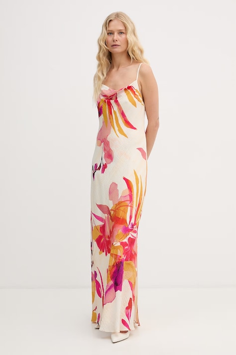 Lola Casademunt sukienka letnia beżowa w kwiaty MS2616008