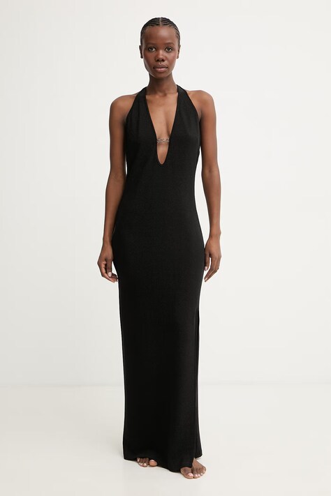 Karl Lagerfeld sukienka letnia czarna gładka B2W46016