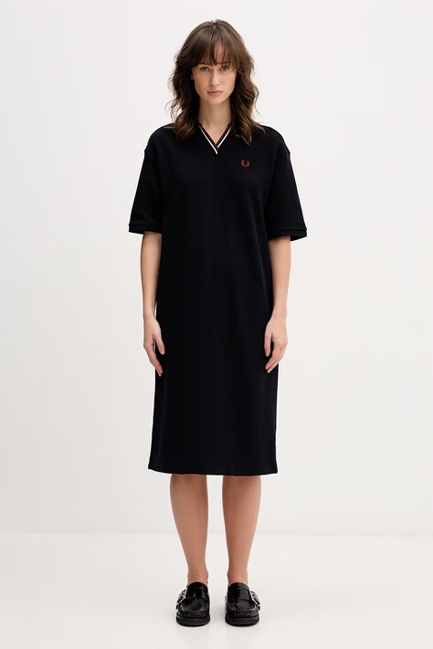 Бавовняна сукня Fred Perry — SS26-SUD1K4, темно-синій — фото 5