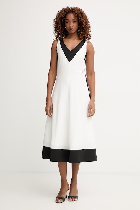 Karl Lagerfeld šaty s lyocellem bílé hladké B2W13026