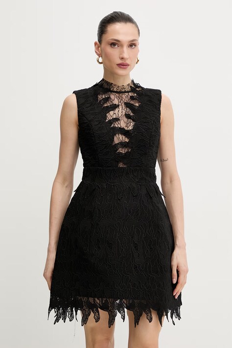 Bardot sukienka kolor czarny mini rozkloszowana 60281DB