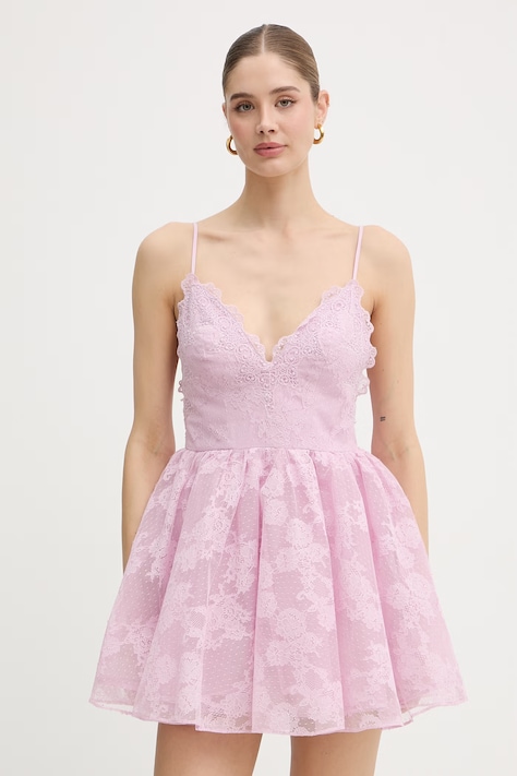 Bardot sukienka różowa 60343DB