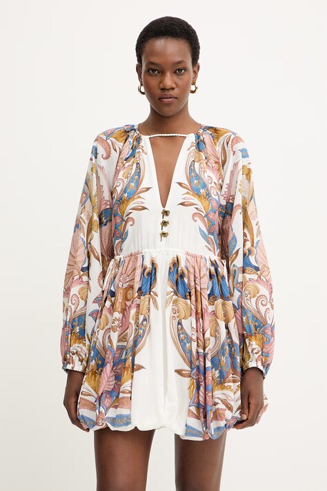 Farm Rio sukienka kolor biały mini rozkloszowana 347770