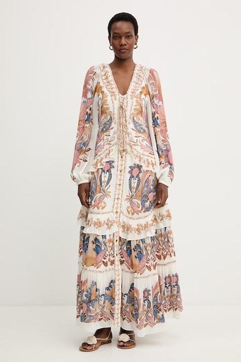 Φόρεμα Farm Rio χρώμα: μπεζ, 359252