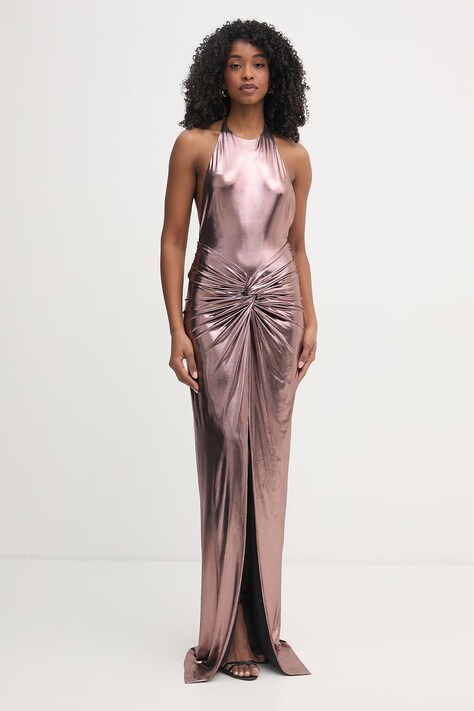 Retrofete sukienka Anida różowa gładka R-SS25-11471-17