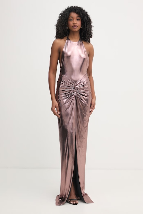 Retrofete sukienka Anida różowa gładka R-SS25-11471-17