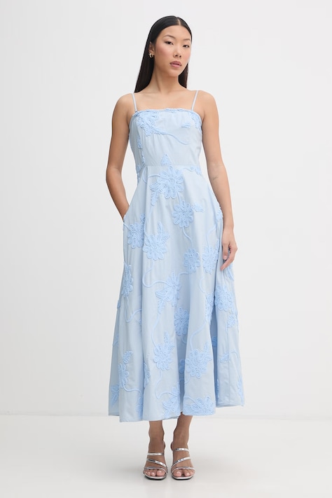 Rotate sukienka rozkloszowana niebieska 1155602000