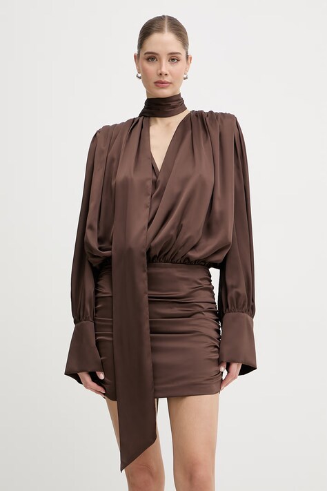 Rotate φόρεμα καφέ απλό 1159082037