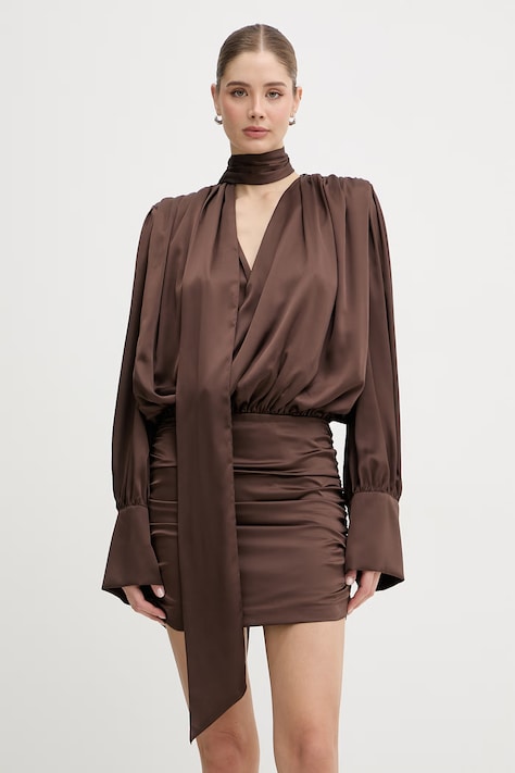 Rotate Sukienka brązowa gładka 1159082037