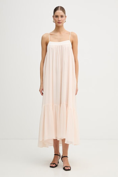 Rotate sukienka rozkloszowana pomarańczowa gładka 1155242593