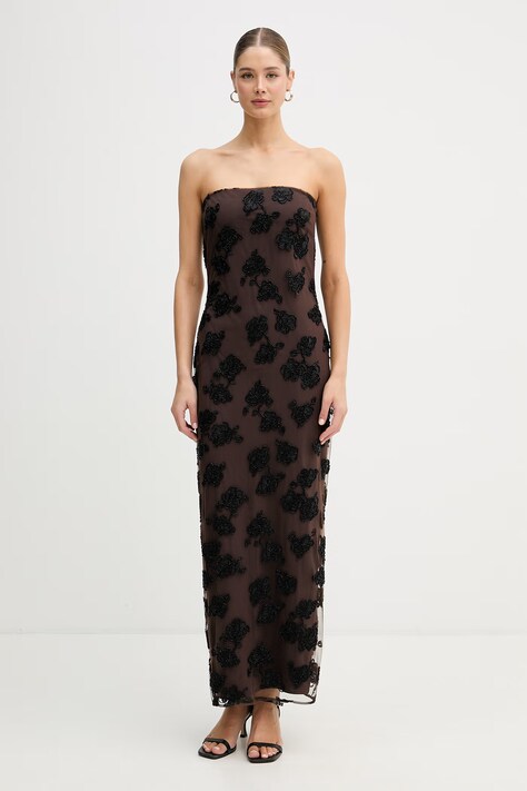 Rotate sukienka brązowa w kwiaty 1155313088