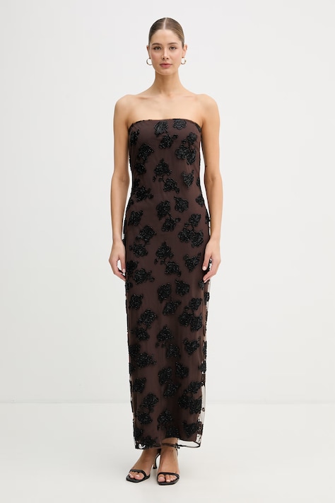 Rotate sukienka brązowa w kwiaty 1155313088