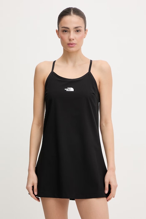 The North Face sukienka sportowa FLEX WOVEN czarna gładka NF0A8G26JK31