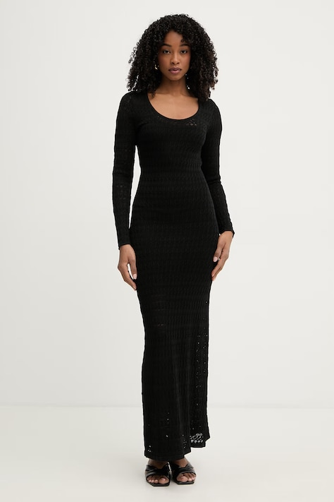 MICHAEL Michael Kors sukienka z wiskozą czarna gładka MS683DS5ZV