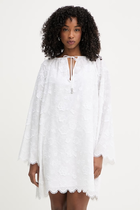 MICHAEL Michael Kors sukienka bawełniana beżowa MS680R0KPX