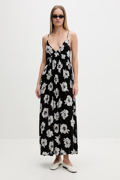 Rip Curl sukienka letnia z wiskozy PARTY PACK czarna w kwiaty 08VWDR