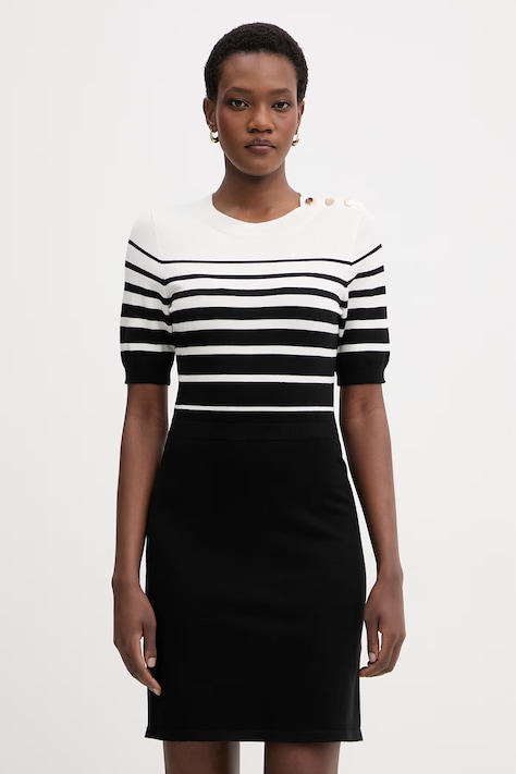 Morgan sukienka letnia z wiskozy czarna w paski RMLOL