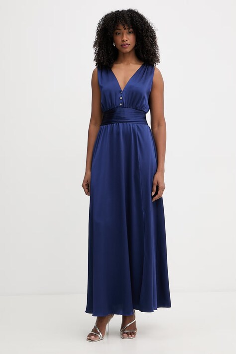 Morgan sukienka granatowa gładka RSILVIA