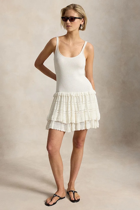 Polo Ralph Lauren sukienka letnia z wiskozą biała gładka 211A12912