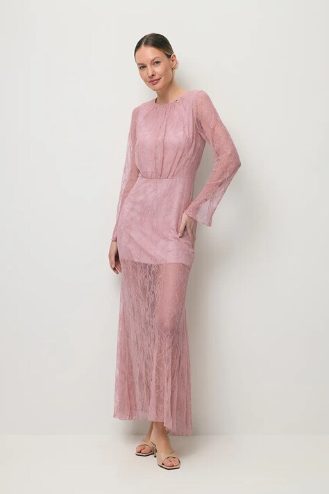 BIZUU sukienka letnia SOLIN różowa SOLIN RÓŻOWY