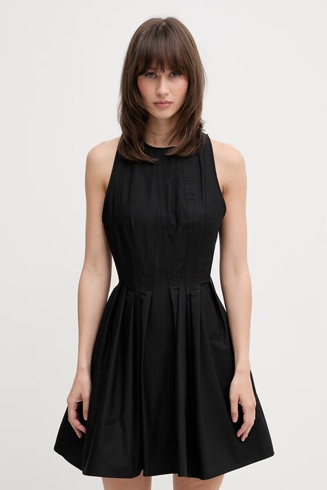 Sportmax Spxara sukienka rozkloszowana gładka bawełniana czarna 2612221102600