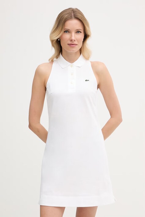 Lacoste sukienka letnia bawełniana z elastanem biała EF1452