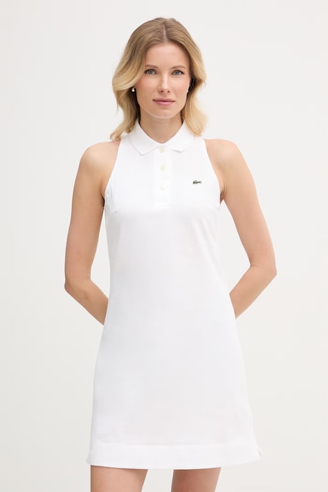 Lacoste sukienka letnia bawełniana z elastanem biała EF1452