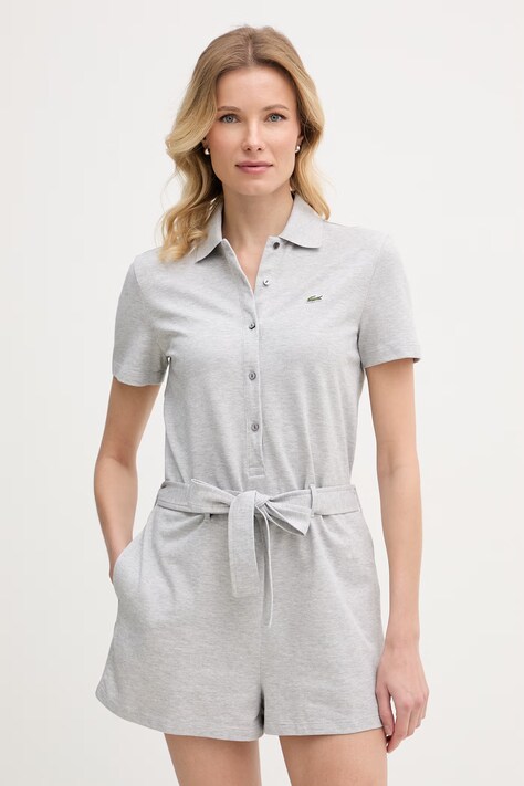 Lacoste kombinezon damski bawełniany z elastanem szary EF1823