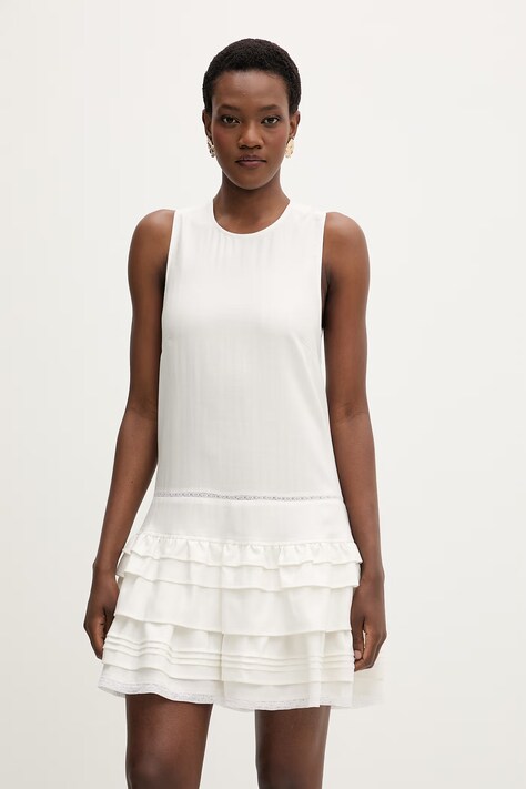 Isabelle Blanche sukienka beżowa gładka IS26SS-A054-T004