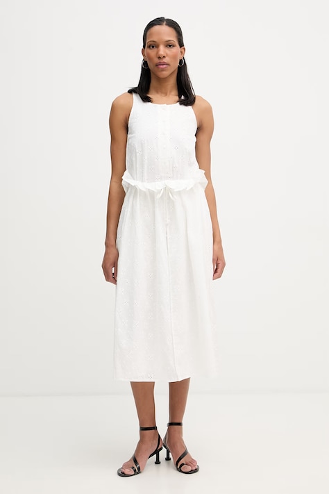 Isabelle Blanche sukienka bawełniana beżowa gładka IS26SS-A121-T019