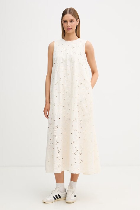 Marimekko sukienka letnia bawełniana beżowa 095642