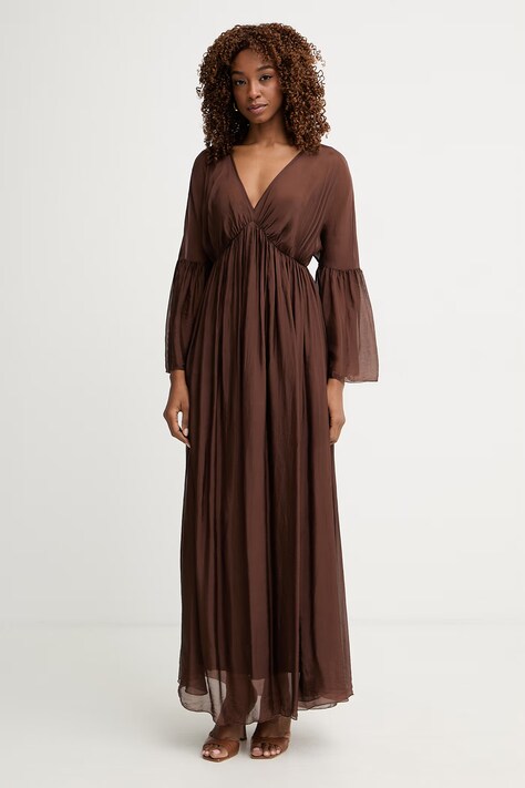 Haveone z jedwabiem brązowa gładka ACH-Q016