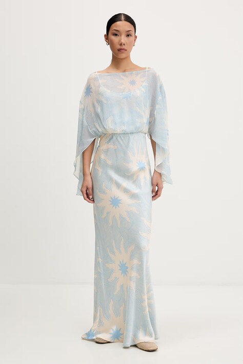 Never Fully Dressed sukienka letnia niebieska w kwiaty NFDDR3348