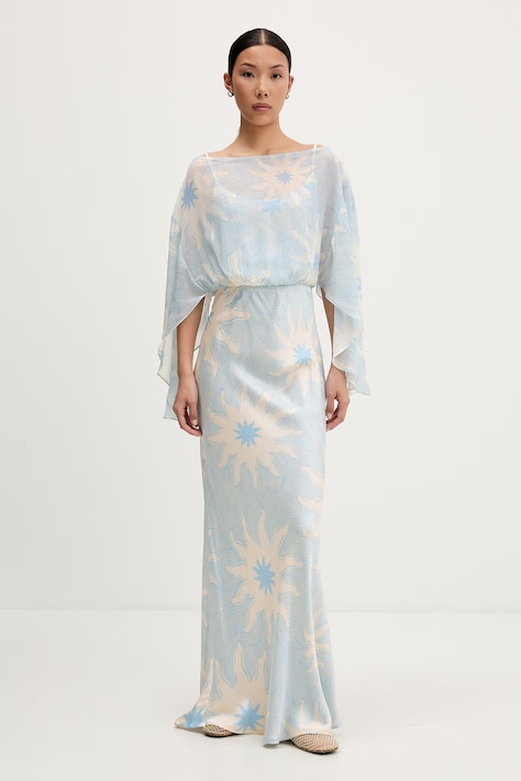 Never Fully Dressed sukienka letnia niebieska w kwiaty NFDDR3348