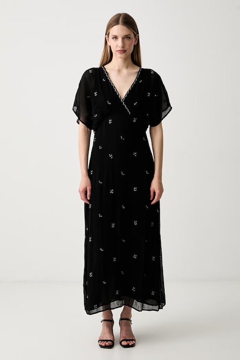 Pedro del Hierro sukienka rozkloszowana z wiskozy czarna 3813573