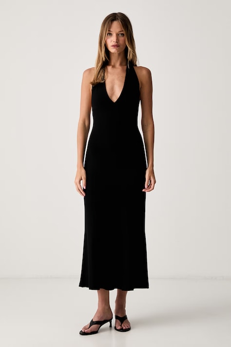 Le Privé haljina s viskozom INES NOIR crna bez uzorka LP00775