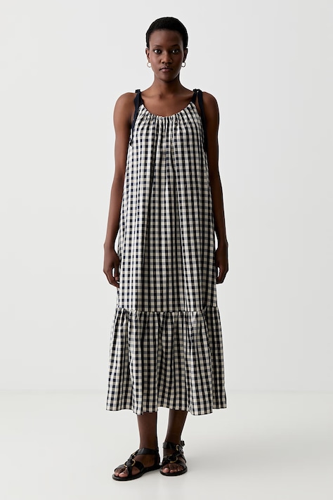 Weekend Max Mara sukienka babydoll granatowa w kratkę 2615221013600
