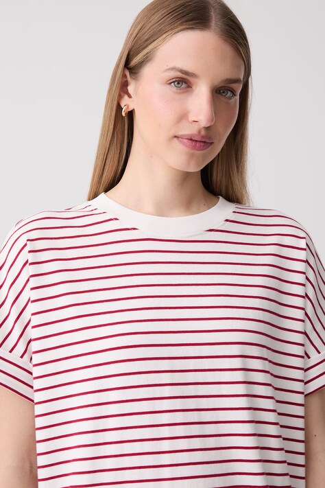 Marc O'Polo сукня oversize бавовняна — SS26-SUDZYN, бордо — фото 4