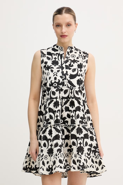 Lola Casademunt sukienka letnia bawełniana czarna w kwiaty LS2616040