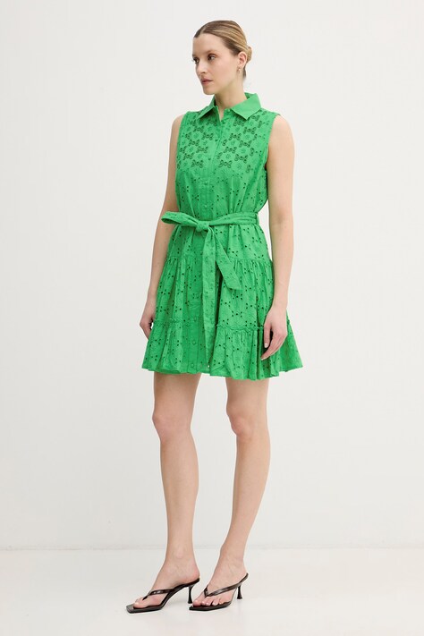Lola Casademunt сукня-сорочка бавовняна — SS26-SUDZZP, зелений — фото 2