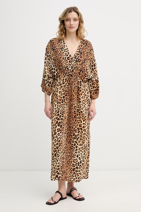 Lola Casademunt šaty z viskózy hnědé leopardí LS2616021