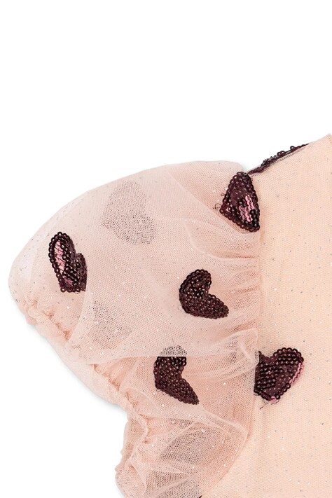 Dievčenské šaty Konges Sløjd HEARTLILY DRESS GRS béžová farba, mini, áčkový strih, KS104313