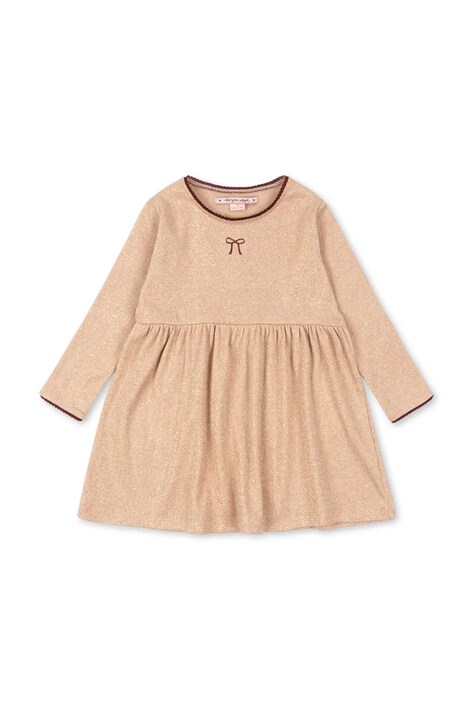 Konges Sløjd sukienka dziecięca ROLI DRESS kolor beżowy mini rozkloszowana KS104415