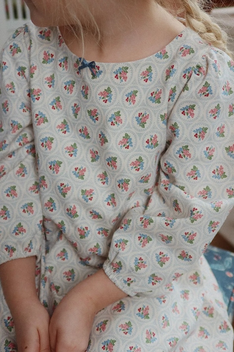 Konges Sløjd sukienka bawełniana dziecięca DREY DRESS GOTS kolor beżowy mini rozkloszowana KS104290