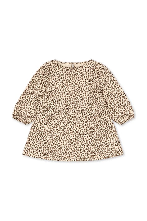 Konges Sløjd sukienka bawełniana dziecięca DREY DRESS GOTS kolor beżowy mini rozkloszowana KS104290