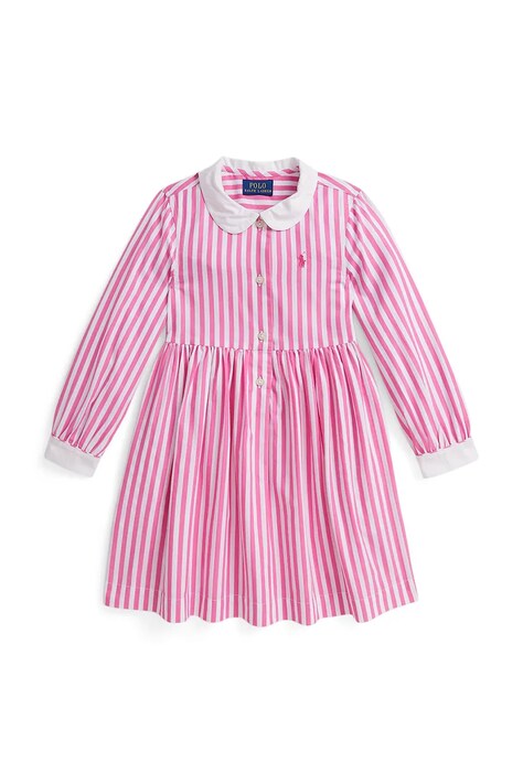 Polo Ralph Lauren sukienka bawełniana dziecięca kolor różowy mini rozkloszowana 312A95899001