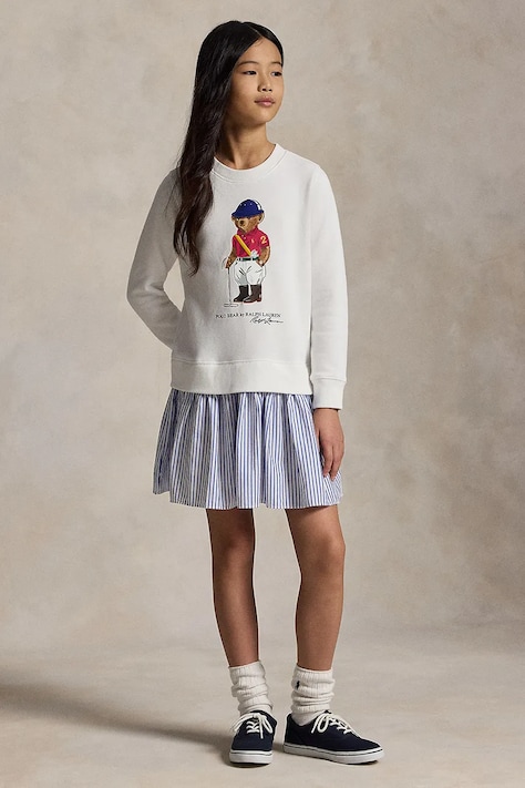 Dievčenské šaty Polo Ralph Lauren biela farba, mini, rovný strih, 313A96118001